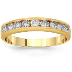 14K Solid Yellow Gold Womens Diamond 