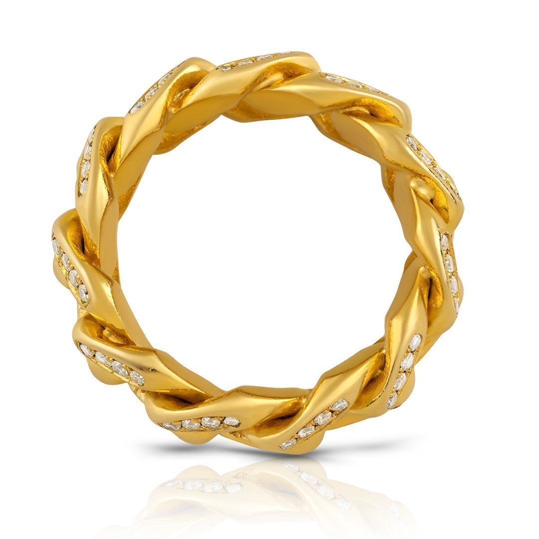 14k Yellow Gold Diamond Cuban Link Ring 1.50 Ctw – Avianne Jewelers