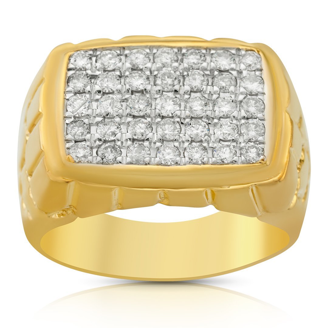 yellow gold diamond pinky ring