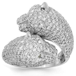 white gold panther ring