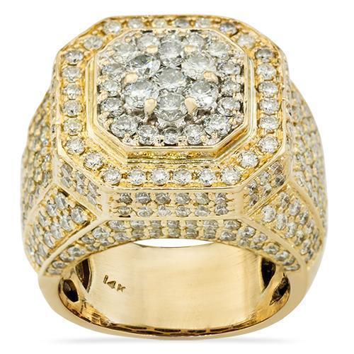 Cluster Diamond Pinky Ring in 14k Yellow Gold 8.96 Ctw – Avianne Jewelers