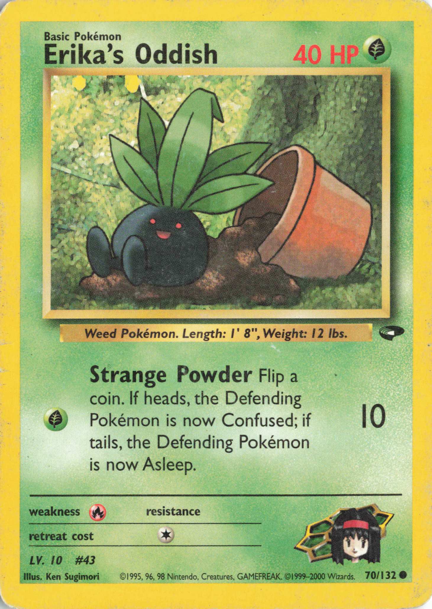 701 Damage Erika's Oddish 070/132 Common - Gym Challenge Pokemon TCG