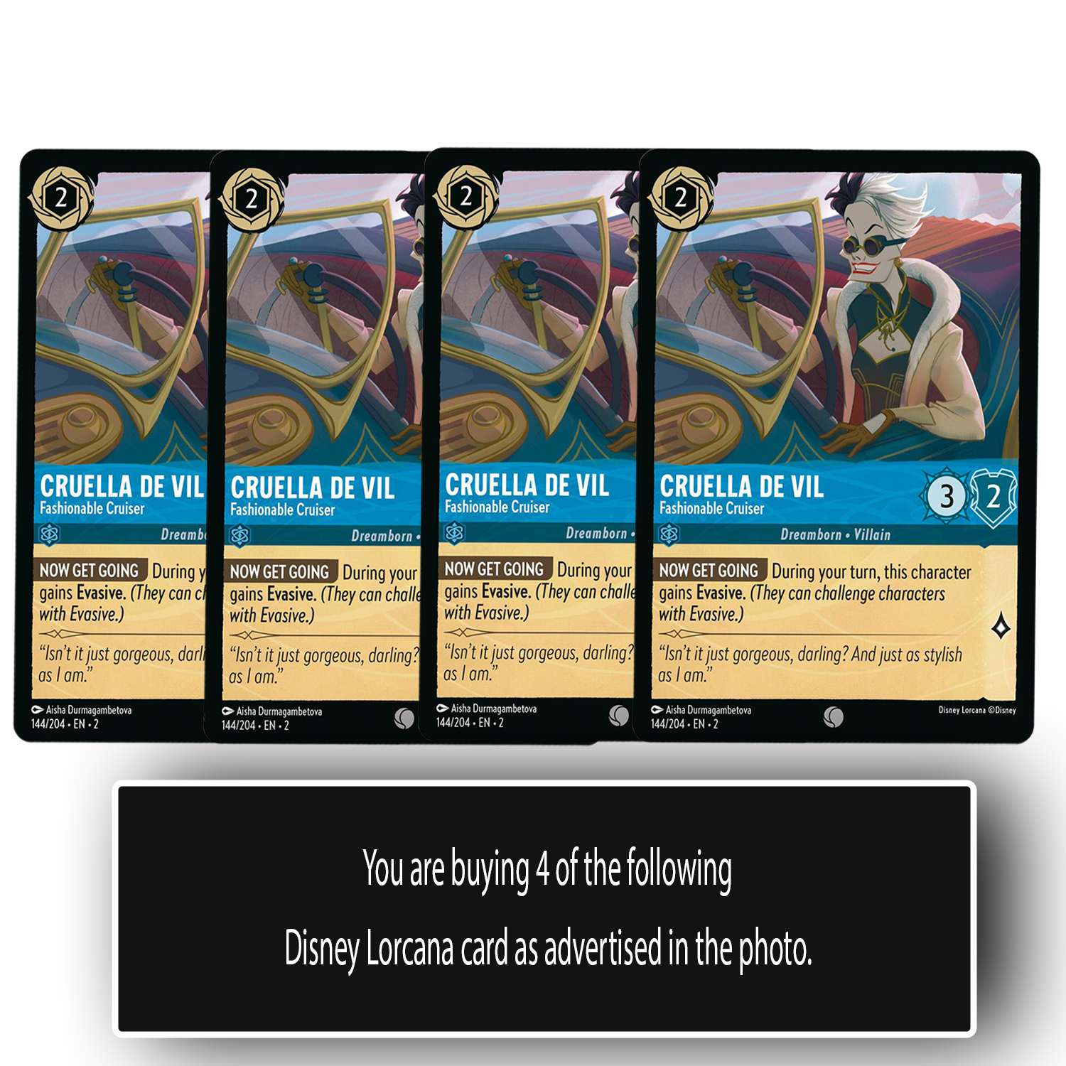 Playset Cruella De Vil Fashionable Cruiser 144/204 Common Disney Lorcana TCG