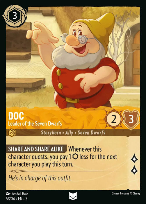 Doc - Leader of the Seven Dwarfs 5/204 Uncommon Rise of the Floodborn Disney Lorcana TCG