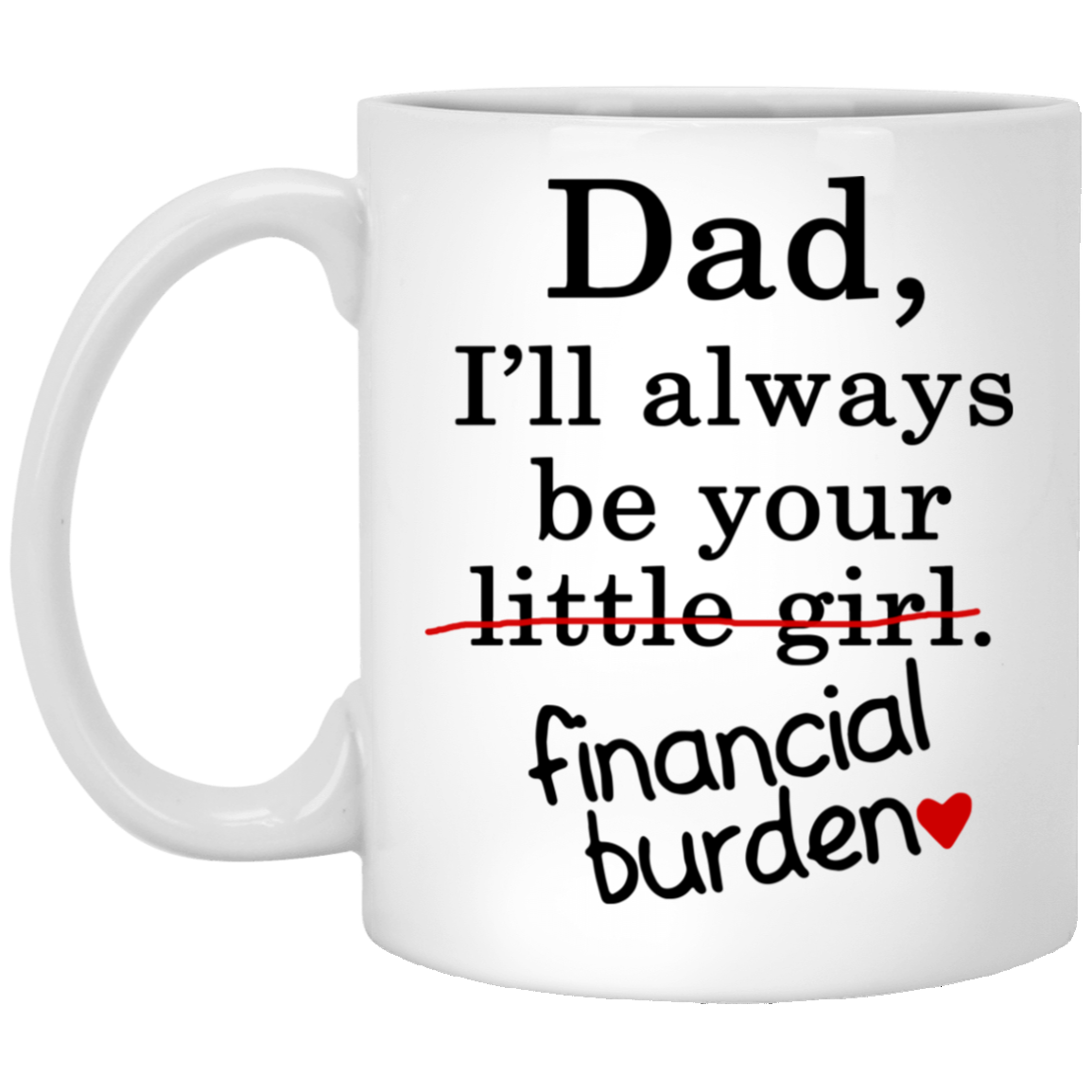 dad mug financial burden