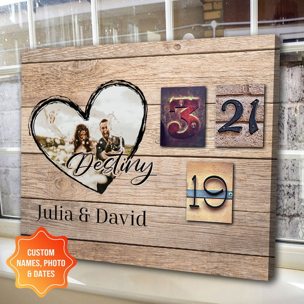 Personalized Wedding Anniversary Destiny Date Canvas