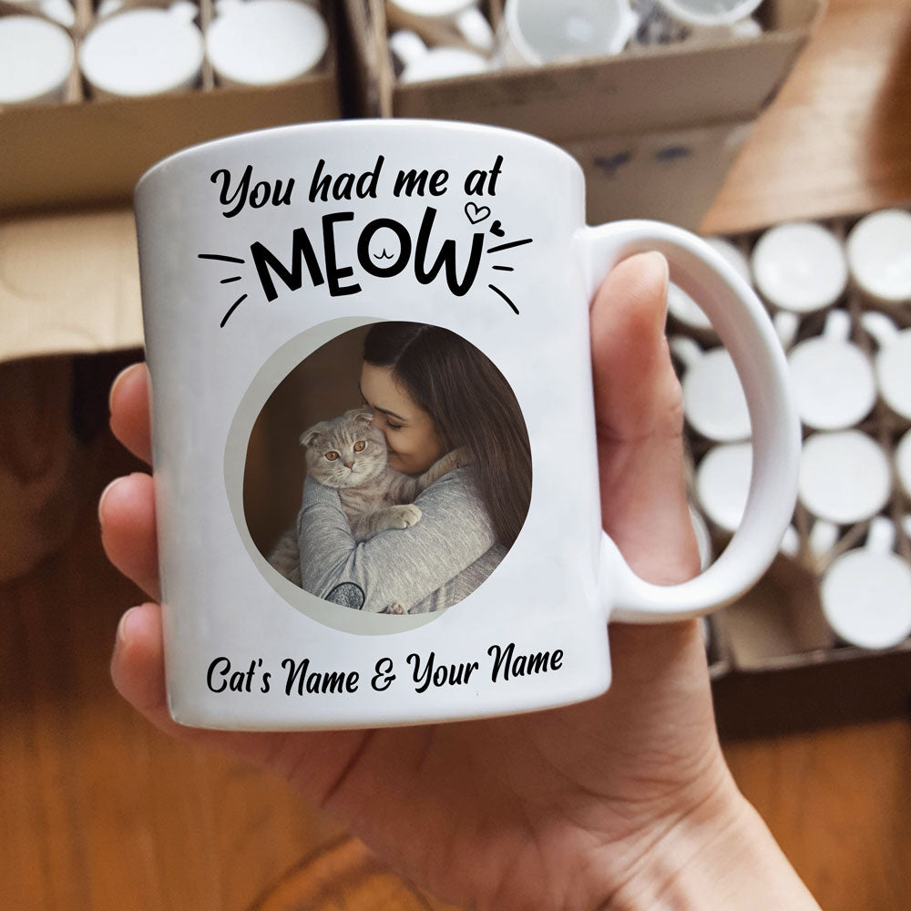 Personalized Gift For Cat Mom You Had Me At Meow Mug