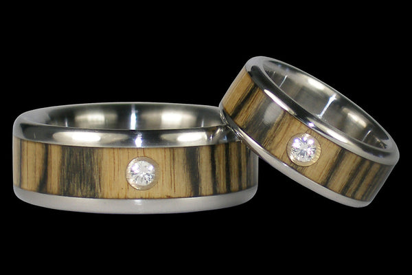 Matching Titanium Diamond Wedding Bands From Hawaii Titanium Rings