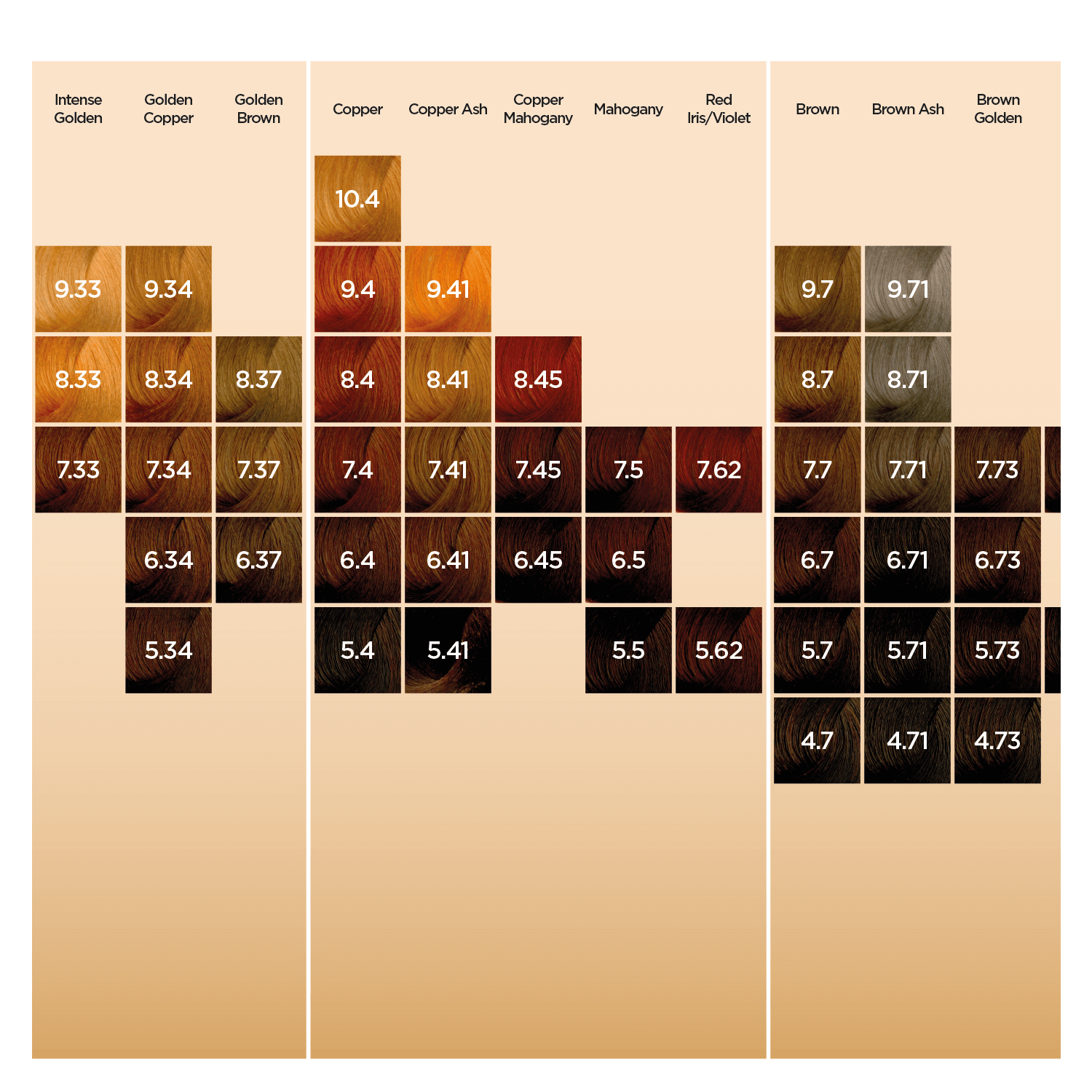 Neal & Wolf Colour Shade Chart Page 2