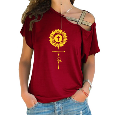 Faith Cross Shoulder T-shirts