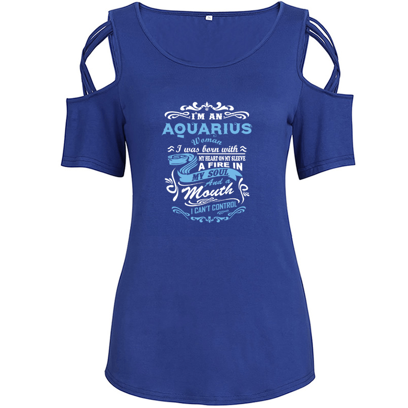 Adicats I Am An Aquarius Woman Shoulder T-shirts