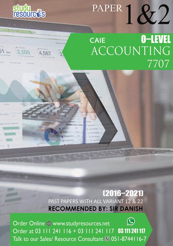 Cambridge O-Level Accounting (7707) P-1&2 Past Papers Variant-12&22 (2016-2021)
