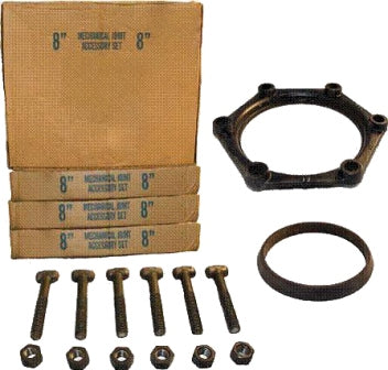 4” IPS/DIPS Metal MJ Mechanical Joint Kit C153-Includes Gland, Ring, Bolts