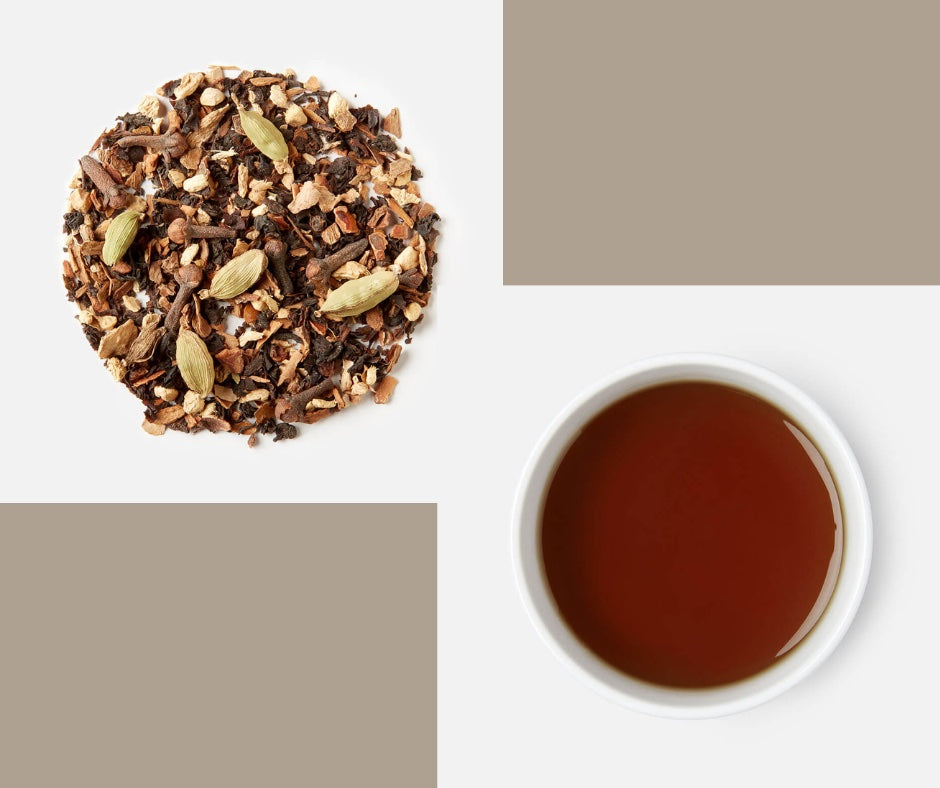 Organic Masala Chai tea leaf and liquor