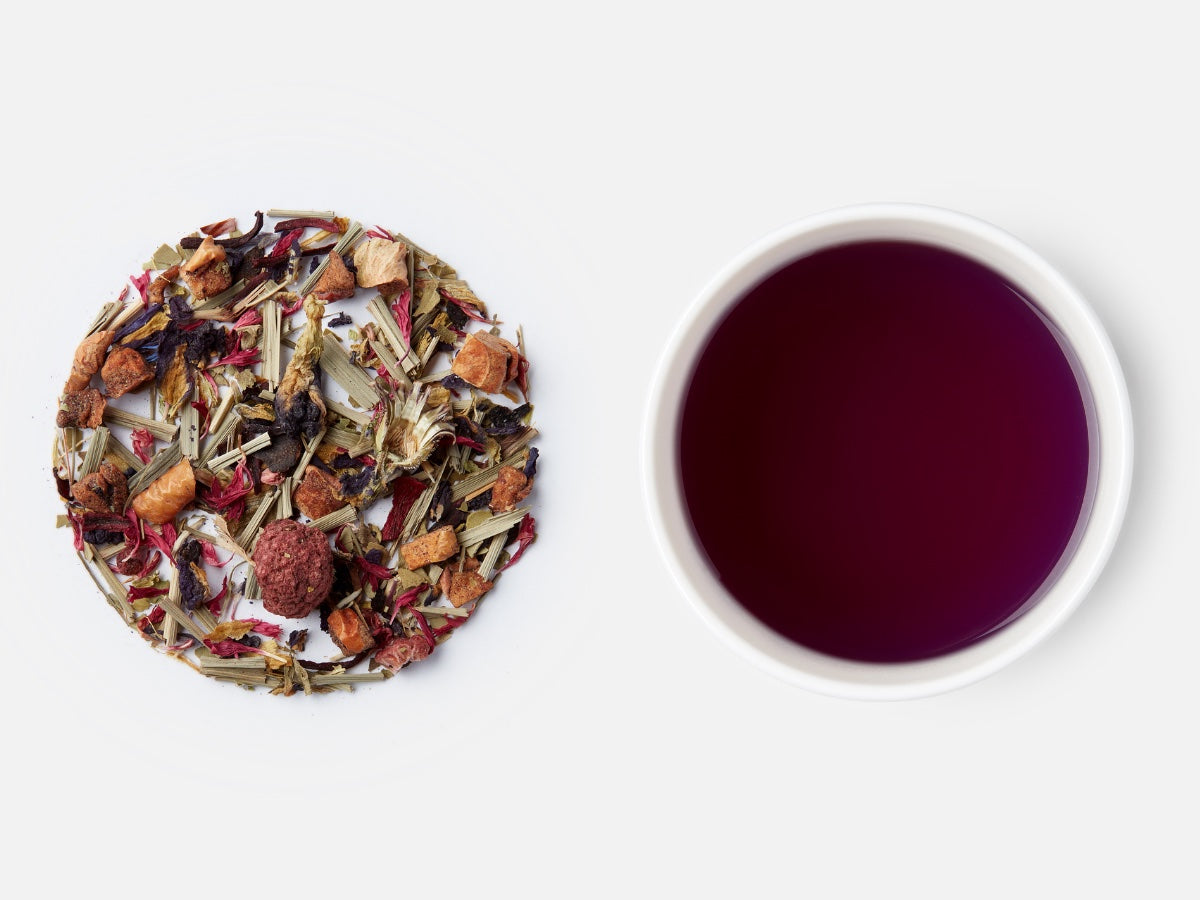 Ultra Violet tea leaves and liquor 