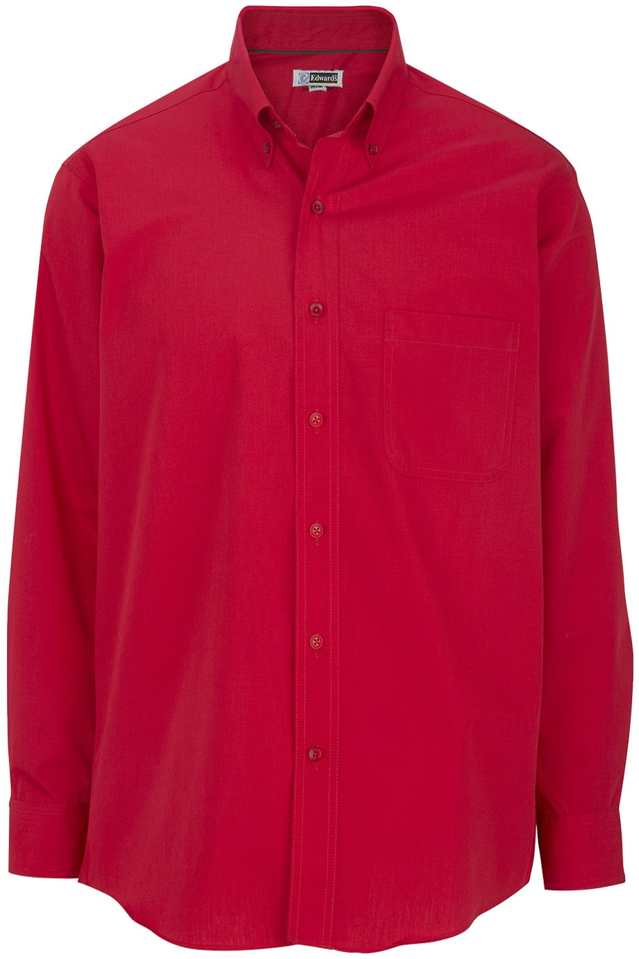 red cotton long sleeve shirt