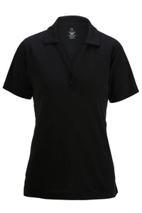 Women's Black Hi-Performance Mesh Polo 