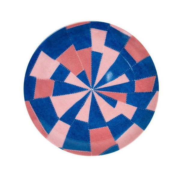 粉红色和蓝色细骨瓷盘x路易丝布尔乔亚