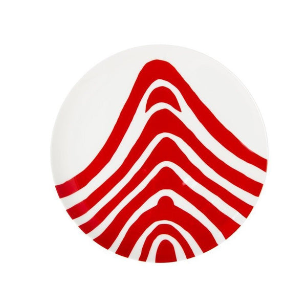 红色曲线细骨瓷盘x路易丝·布尔乔亚