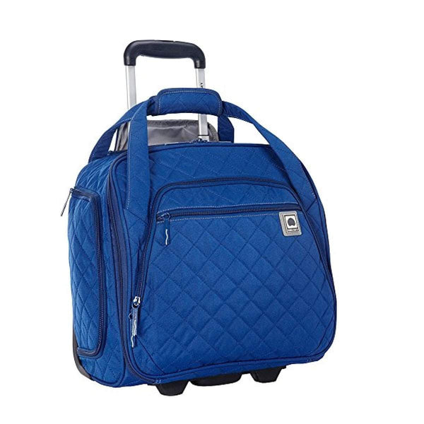 delsey quilted rolling underseat bag