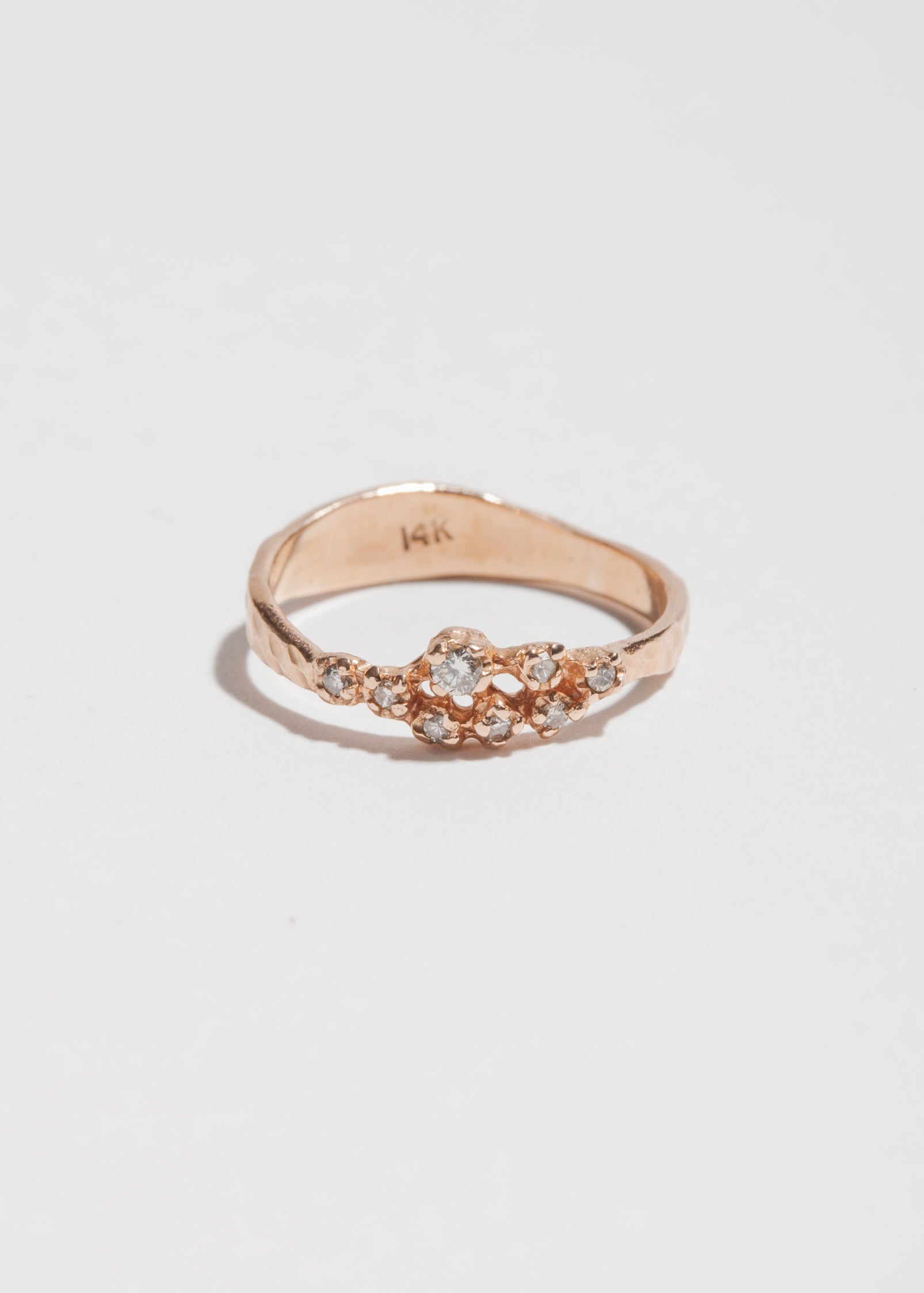 14k Gold 8 Diamond Cluster Ring