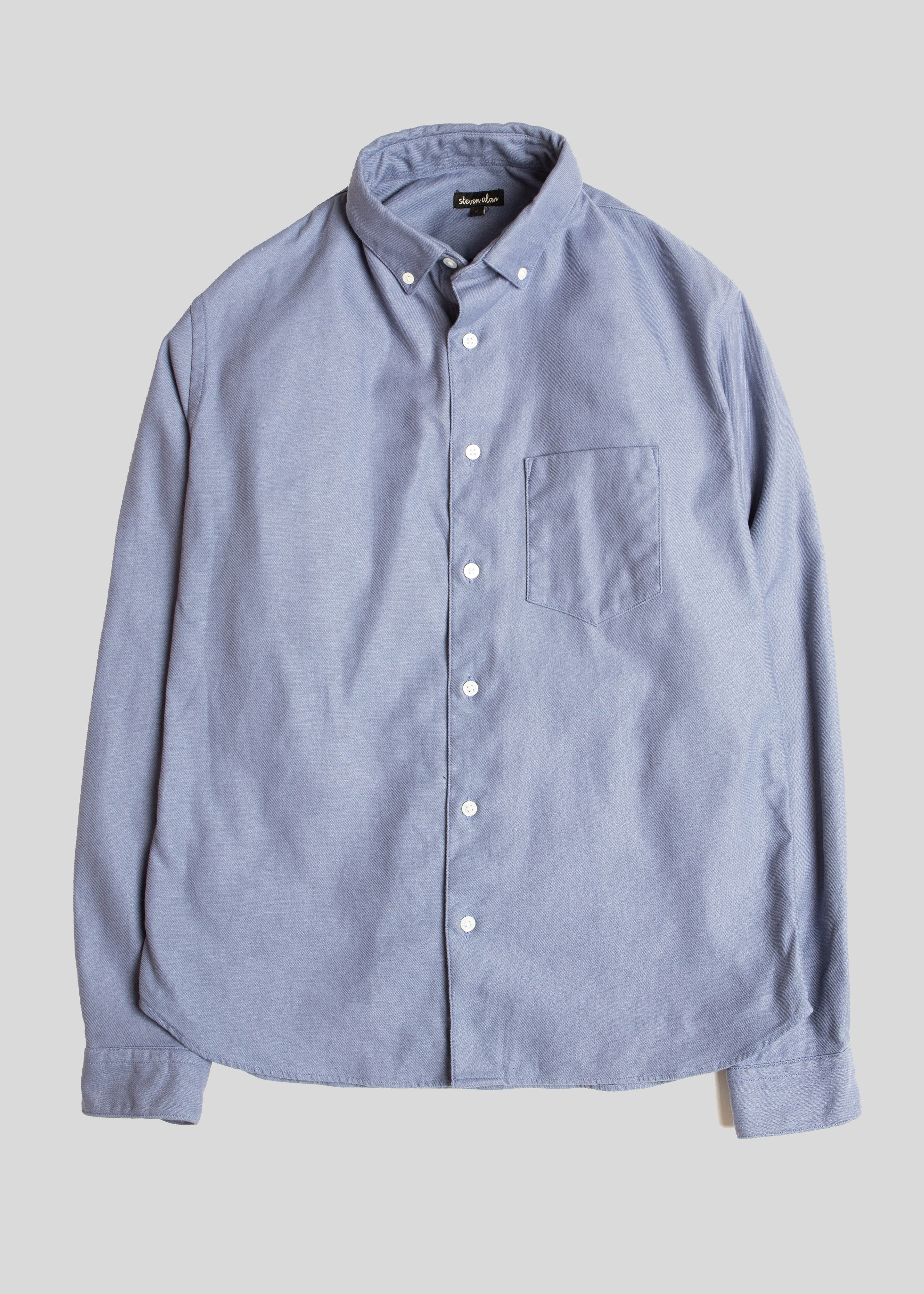 Single Needle Shirt, Slate Blue Canvas