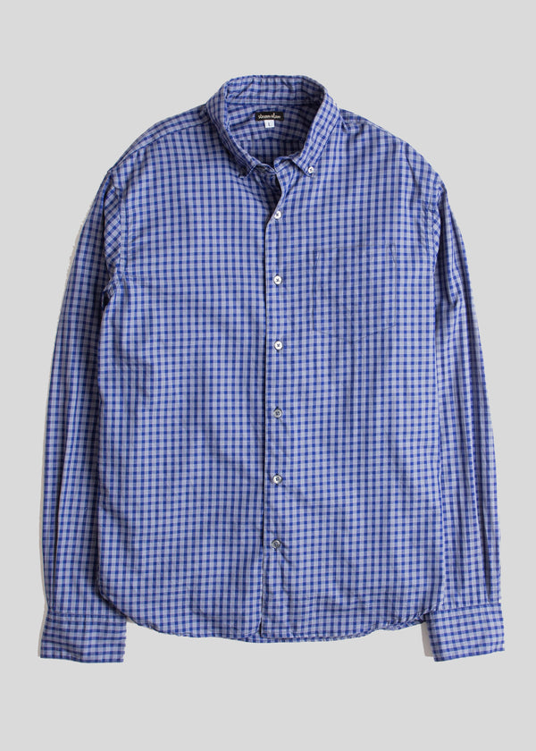 Single Needle Shirt, Navy Gingham Flannel – Steven Alan