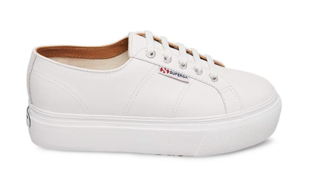 superga white leather platform sneakers