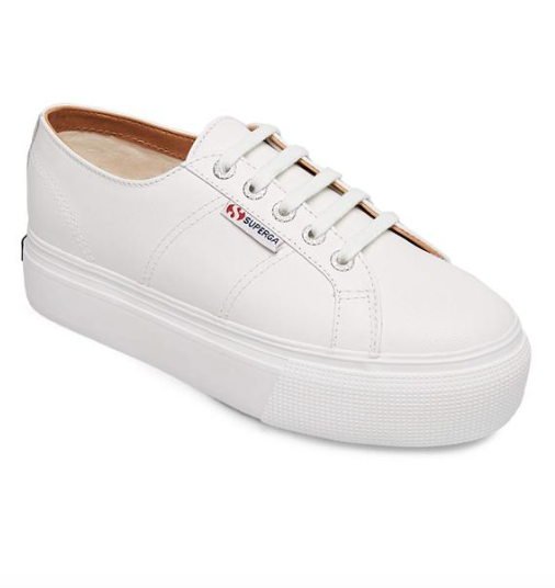 white leather platform superga