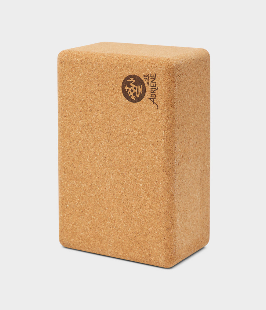 yoga with adriene cork yoga block cork (brown) / 4" x 6" x 9"