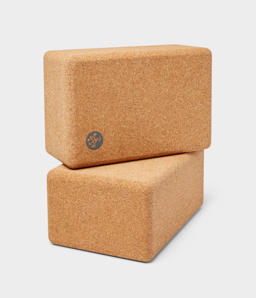 cork yoga block - 2 pack cork (brown) / 4" x 6" x 9"