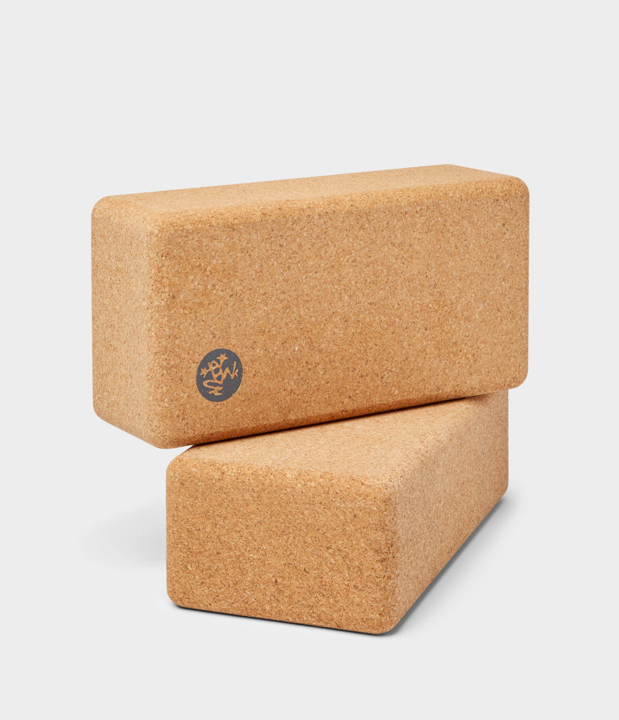 lean cork yoga block - 2 pack cork (brown) / 3" x 4" x 8.5"