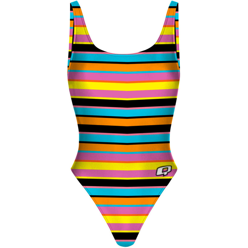 Dive Into Summer - High Hip One Piece Swimsuit – Q Swimwear