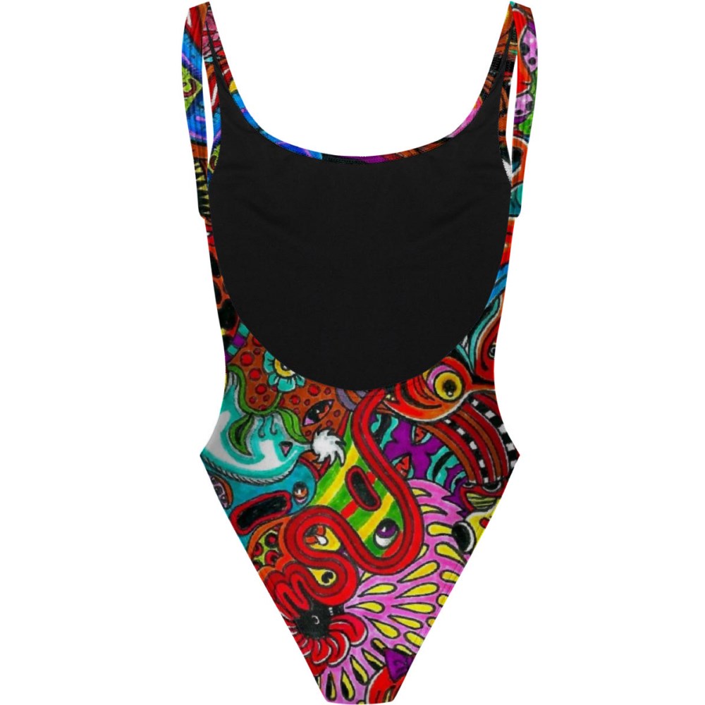 Trippy Hippie - High Hip One Piece Swimsuit – Q Swimwear