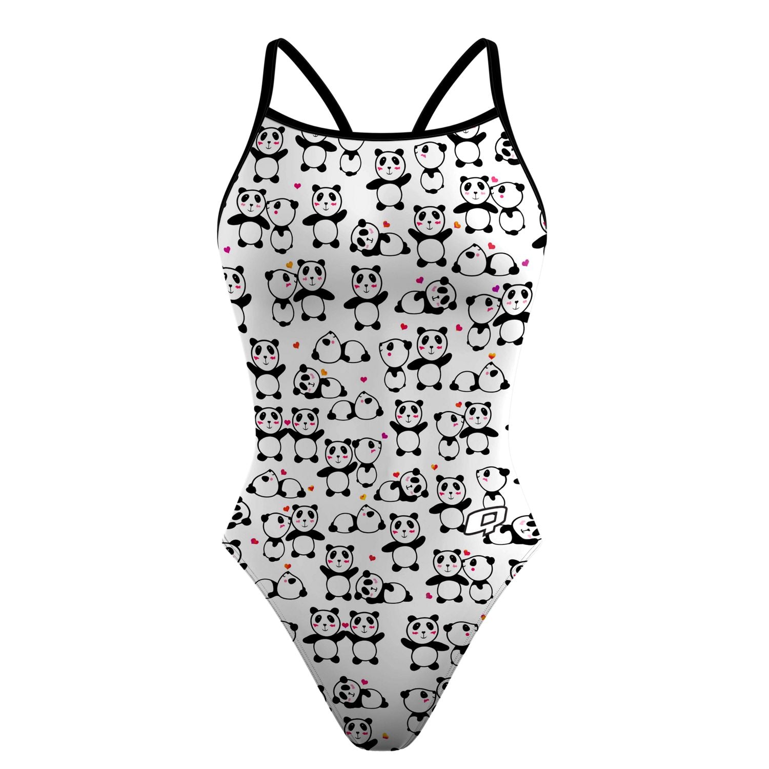 Panda Play Skinny Strap Swimsuit – Q Swimwear