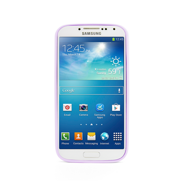 Samsung Galaxy S4 Peach Heart Chevron Purple Bumper Case | Sodacase.com