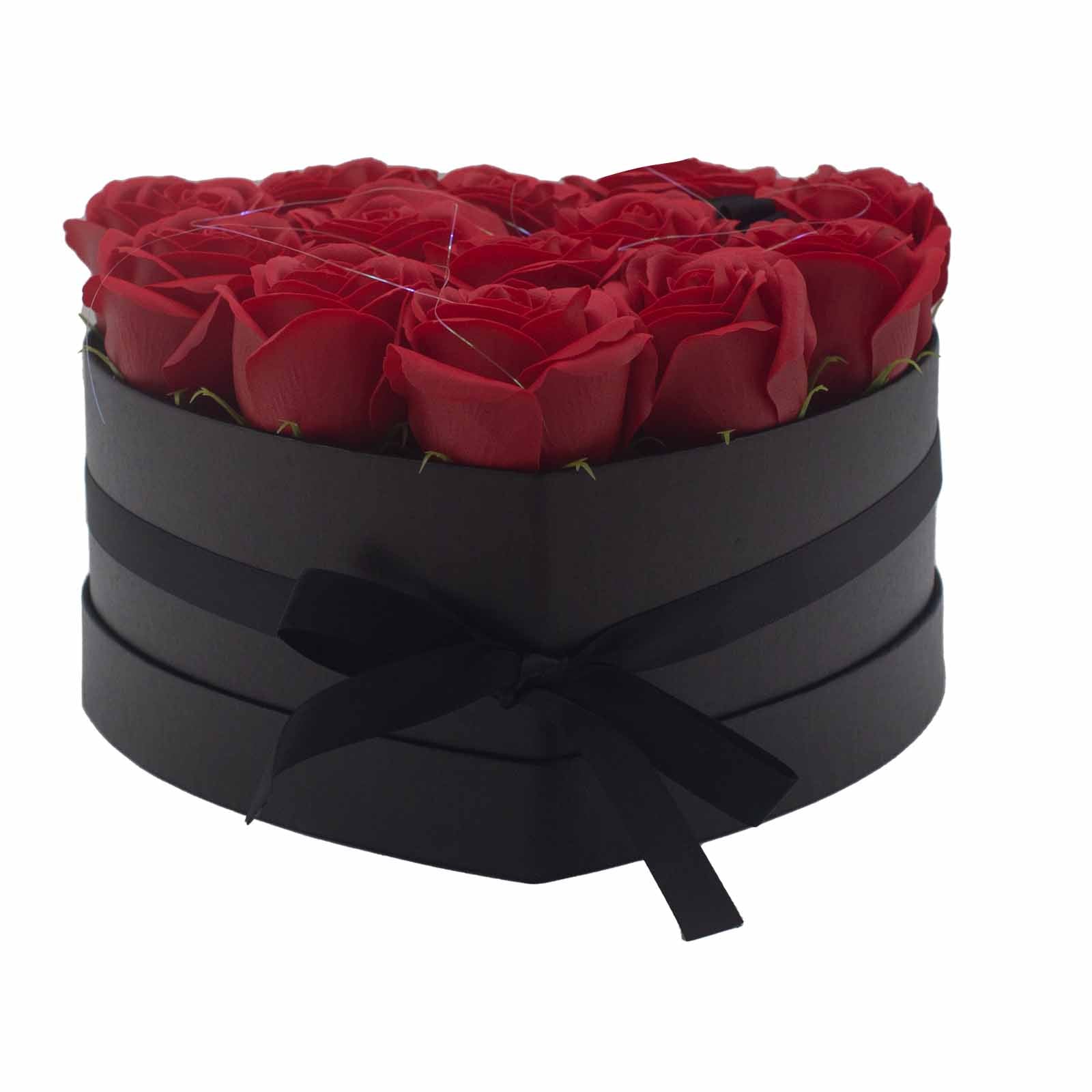 Bouquet cadeau de fleurs de savon - 13 roses rouges - cœur – MOODYZEN