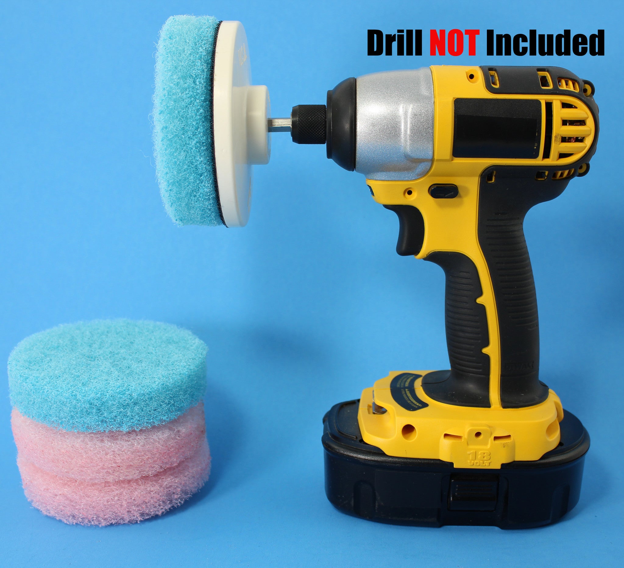 Power Driven Scrub Pads for bathroom Soap Scum, Hard Water Stains, Mineral and Rust Deposits