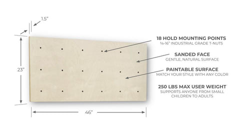 Climbing Panel - 46 X 23 X 1.5 – Tree Frog Play