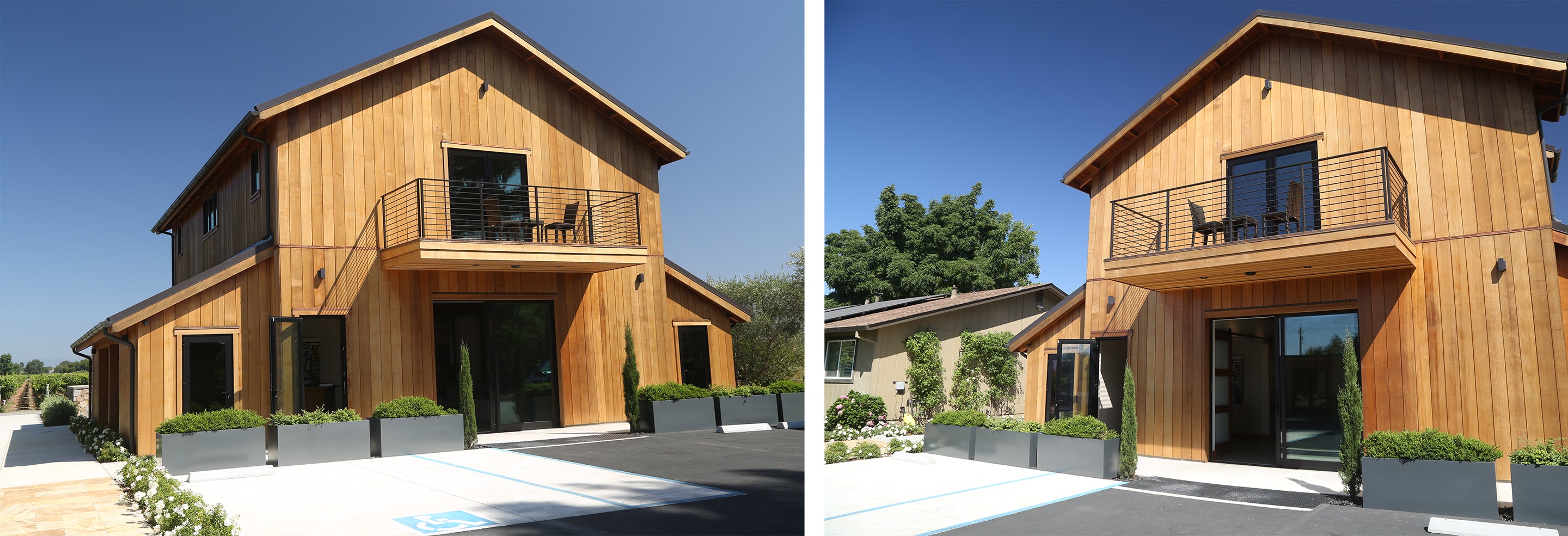 PureModern Fiberglass Planters at a Winery in Napa CA