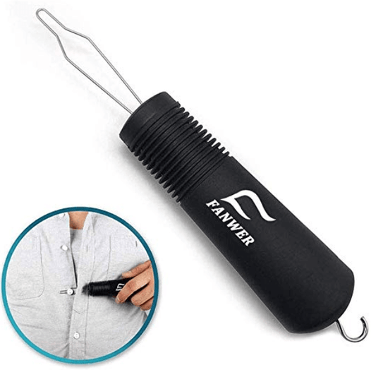 Button Hook Tool Portable Button Helper Wire Loop Pull Button Assist Device  For Men Women Elderly(3pcs, Wood Color)