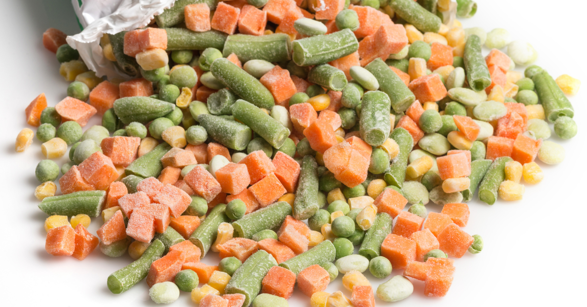 frozen vegetables as foods that last a long time