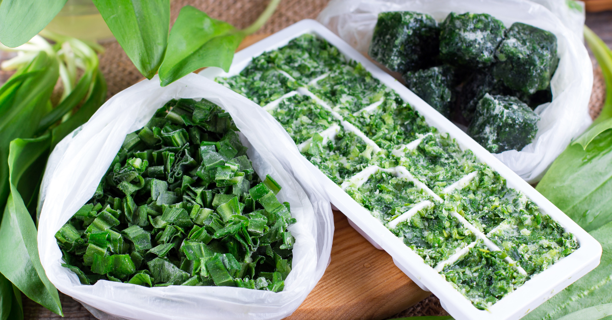 frozen herbs as foods that last a long time