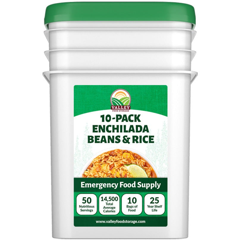 Enchilada Beans and Rice &verbar; 10 Pack + Bucket