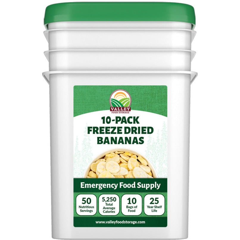 Freeze Dried Bananas &verbar; 10 Pack + Bucket