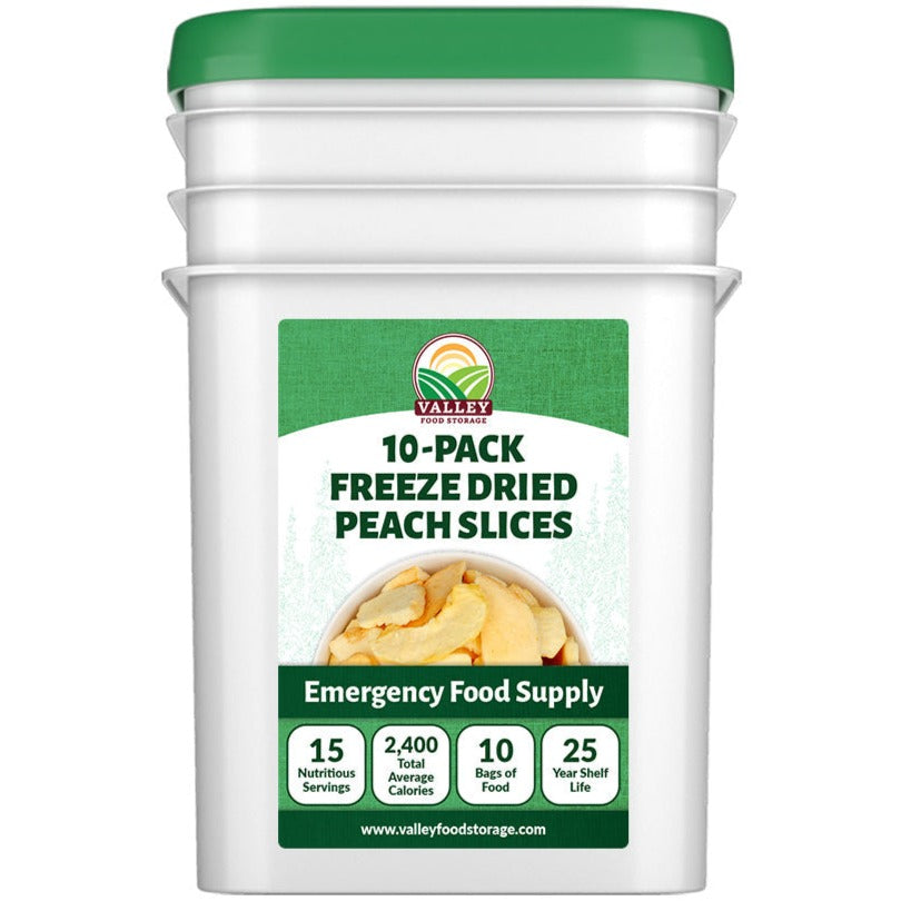 Freeze Dried Peach Slices &verbar; 10 Pack + Bucket