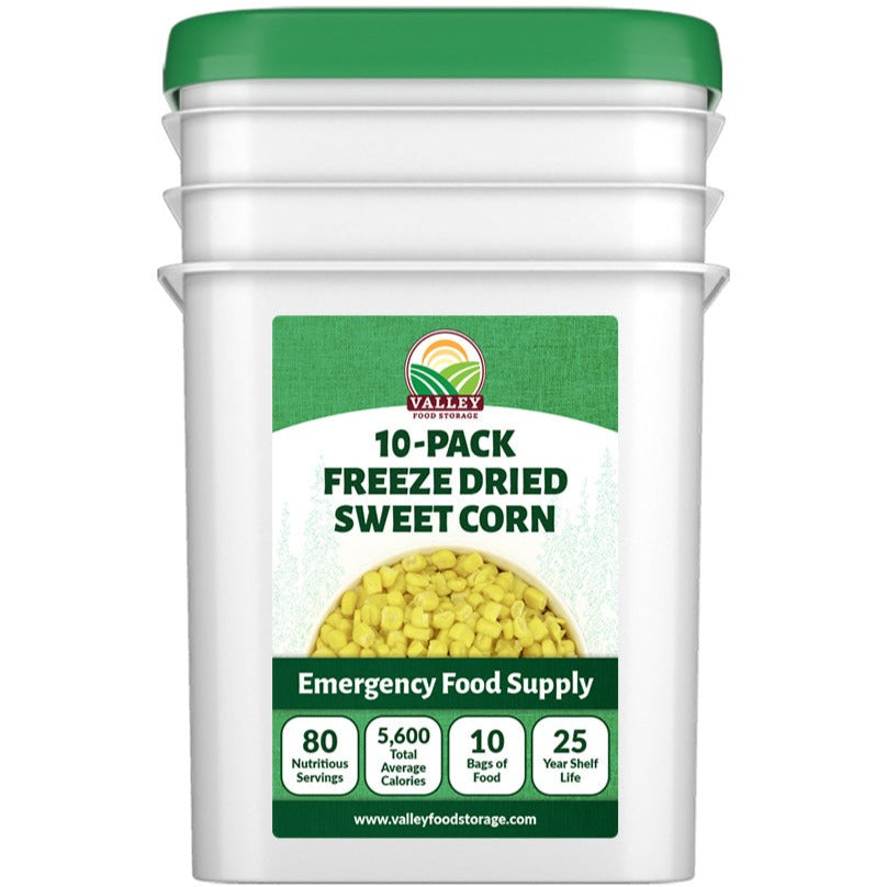 Freeze Dried Sweet Corn &verbar; 10 Pack + Bucket