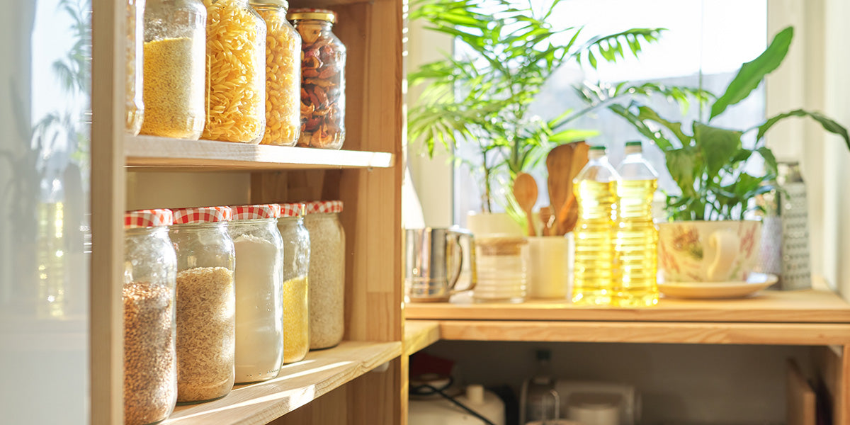 Grains Stored On Shelf