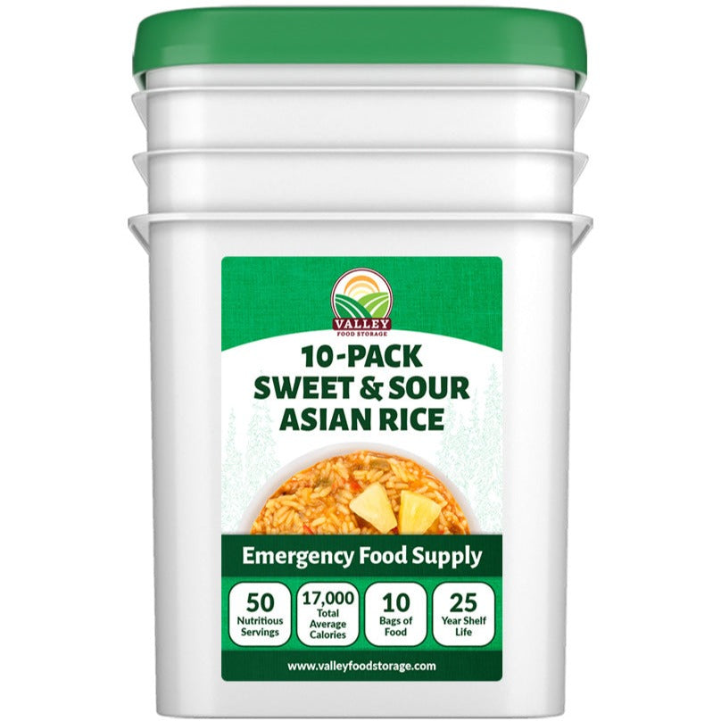 Sweet and Sour Asian Rice &verbar; 10 Pack + Bucket