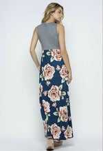 Floral Maxi Dress with Solid Top